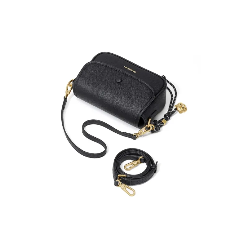 CinvaiKrose Cow Leather, Synthetic Leather Crossbody Bag, Underarm Shoulder Bag Trumpets Women's Ecru/Black-8