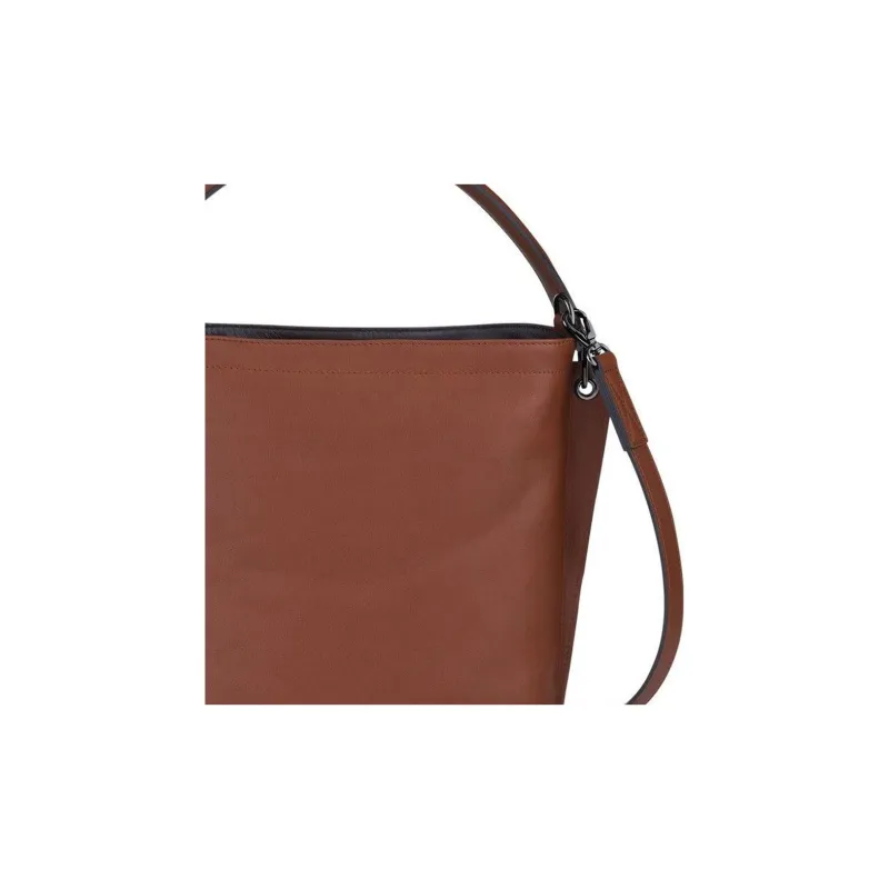 LONGCHAMP Cow Leather Bucket Shoulder Bag, Crossbody Bag, Handbag Small Size Women's Brown-3