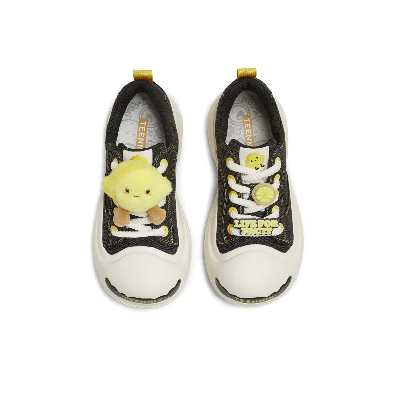 Teenmix Skateboard Shoes Women's Low Top Denim Yellow-1