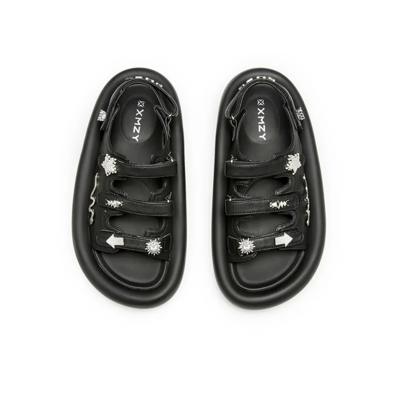 XMZY Initial Round Collection Year Of The Snake Limited Edition 'Ten Thousand Gold' One Strap Sandals Women's-2