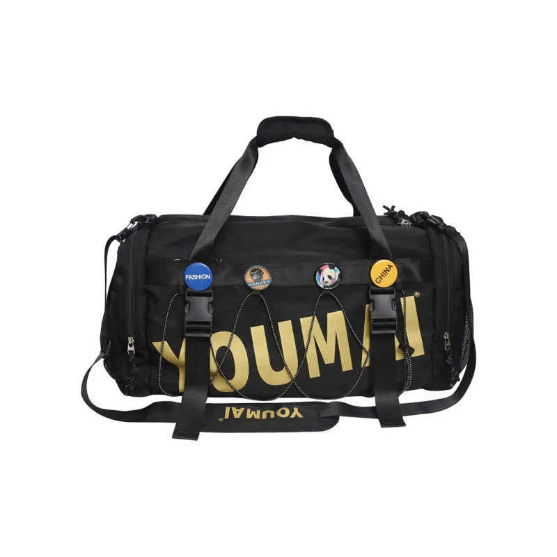 MTribe Nylon Double Shoulder Travel Bag Unisex Black/Yellow/Pink/Army Green/Turquoise/Khaki-0