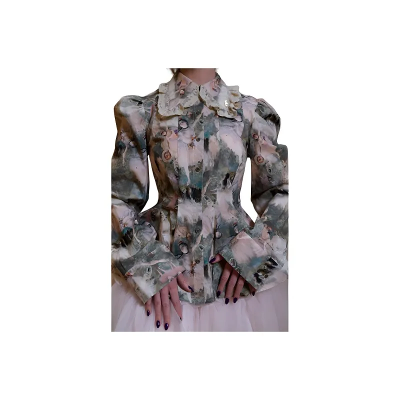 Selkie Collection Shirt Women's Degas Swan Dance Oil Painting Print-1