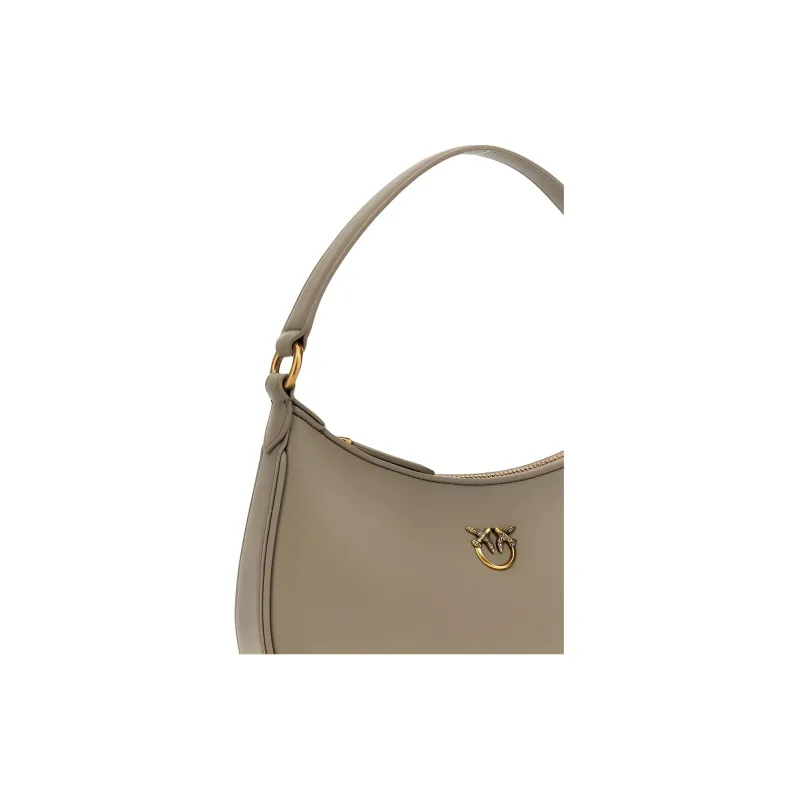 PINKO Half Moon Series Calfskin Handbag Shoulder Bag Women's Beige-2