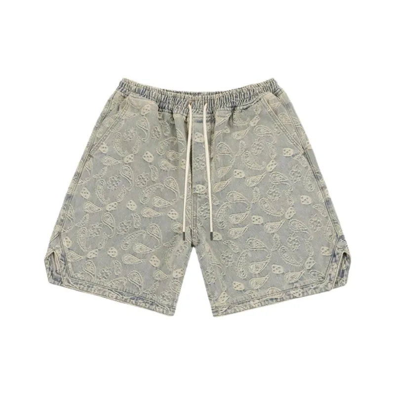 1807 Denim Shorts Unisex Paisley-0