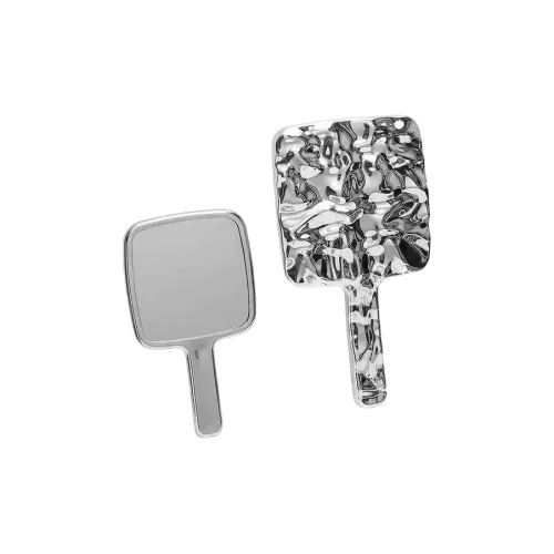 Future Maple Water Ripple Silver Handheld Makeup Mirror Princess Home Style On The Go Dormitory Controller