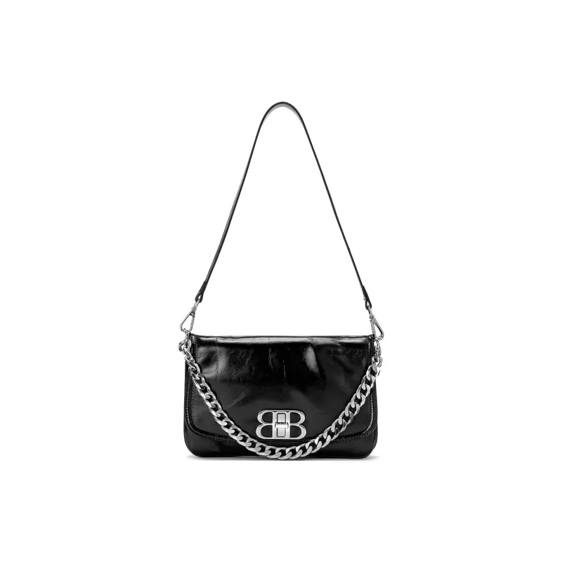 ROBERTA DI CAMERINO Cow Leather Shoulder Bag Women's Elegant White/Classic Black-5