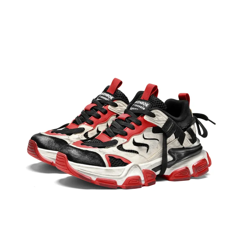 DIKENROK Anti Slip And Wear Resistant Height Increasing Low Top Chunky Sneakers Unisex-8