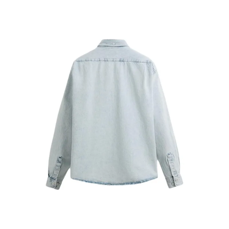 ZARA Shirts Men Light Blue-1