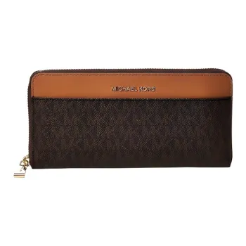 MICHAEL KORS Mercer Leather Card Holder Wallet Women's Brown
