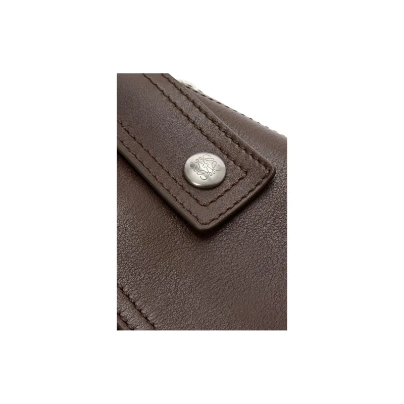 LOEWE Puzzle Bright Calfskin Shoulder Bag, Crossbody Bag, Handbag Trumpets Women's Brown-8