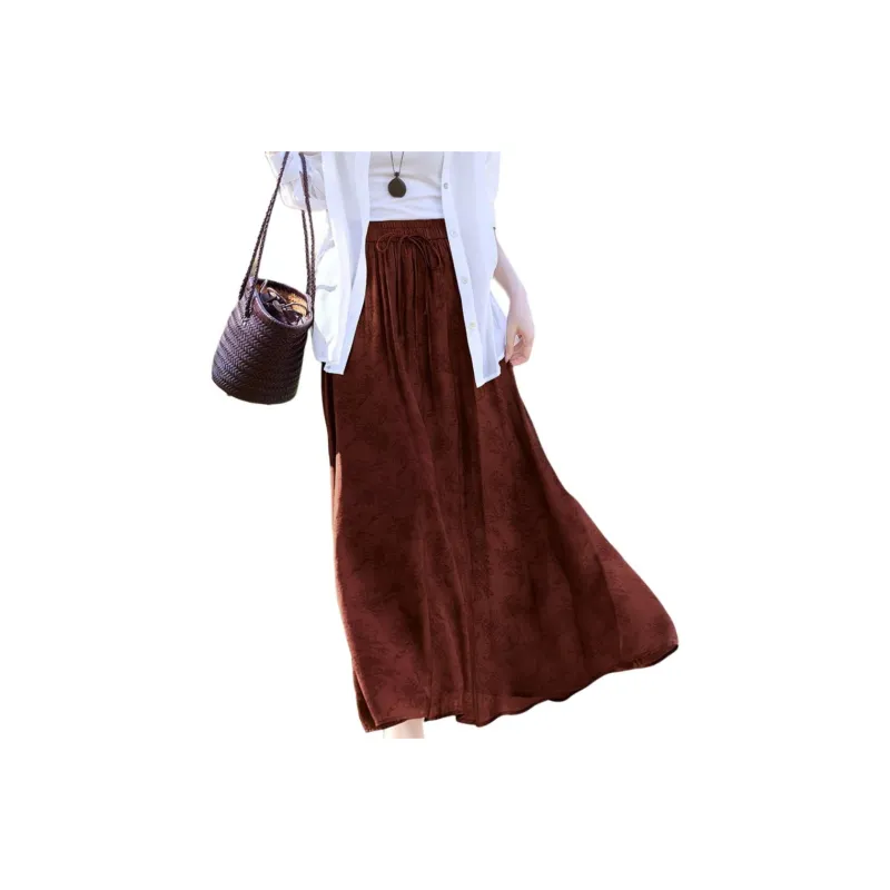 XWI Casual Long Skirts Women's Smoky Red-1