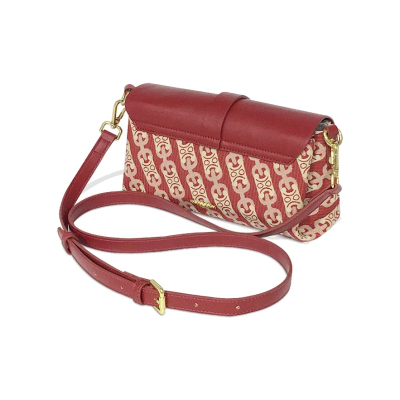MACK JODAER Synthetic Leather Shoulder Bag Women's Burgundy-5