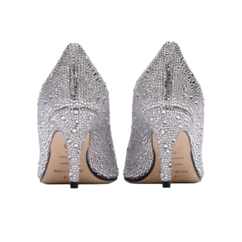 SERGIO ROSSI Sr1 Slim Heel High Heels 7.5cm Women's Silver-4