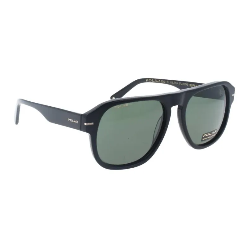 Polar Acetate Irregular Shape Sunglasses Unisex Black-2