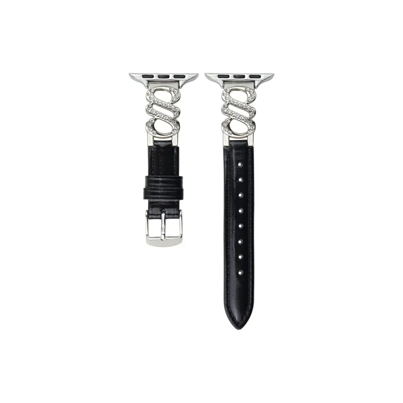 KVZUVUU Apple Compatibility Watch Band Metal, Leather Material-6