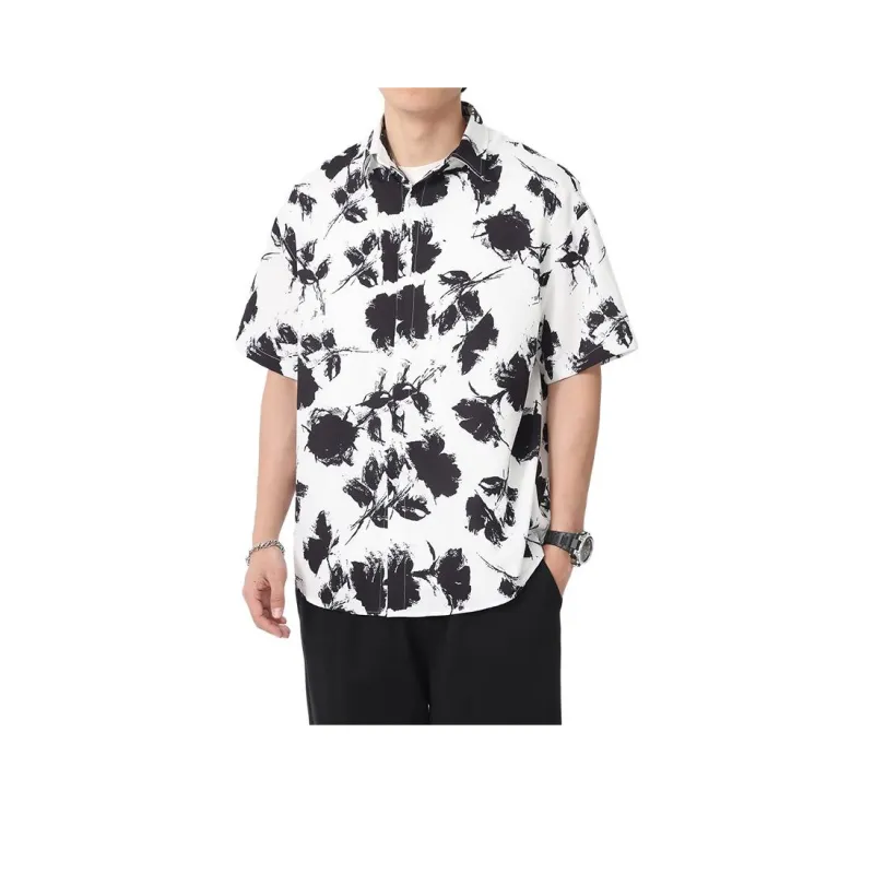 SIFLYTO Shirts Unisex Ink Flower Shadows-0