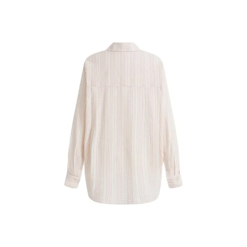 Mu Qingqing Shirts Women's Pink Stripes-1