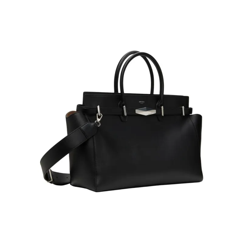 Jimmy Choo Diamond Calfskin Handbag Medium Size Women's Black-1