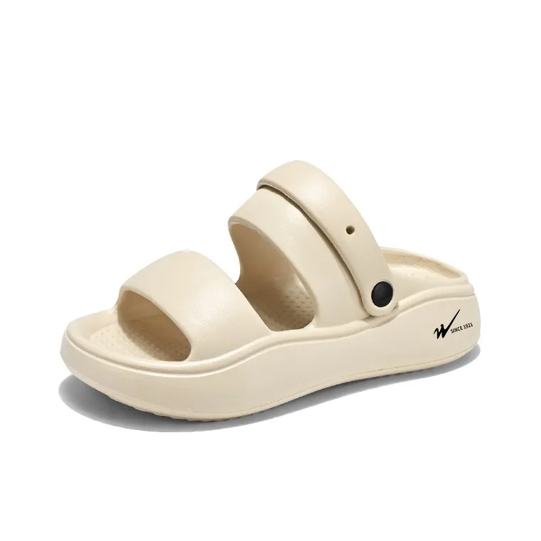Binary EVA Slip Resistant Abrasion Resistant Slide Slippers Women's Beige-1