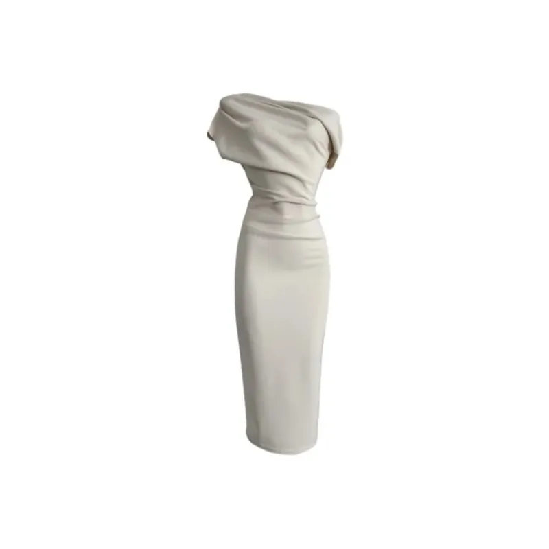 FLIM Sleeveless Dresses Women's Gray Apricot-0