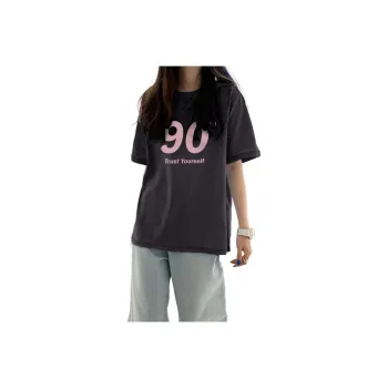 Tonlion T Shirts Women's Charcoal Gray