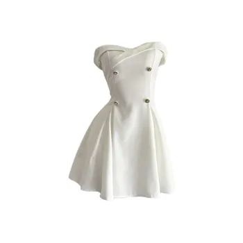 AHDO Sleeveless Dresses Women's White