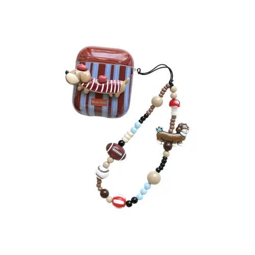Kona Chun Compatibility Apple AirPods Pro 2/1/4/Pro/2 TPU Creative Stripes Dachshund Trendy Headphone Cases