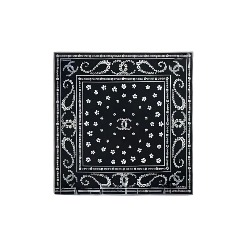 CHANEL Silk Scarves Women's Black-0