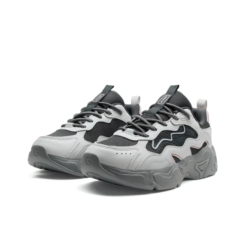 XTEP Nomadic Wear resistant And Lightweight Low Top Casual Shoes Women's Phantom Gray Coal Black-2