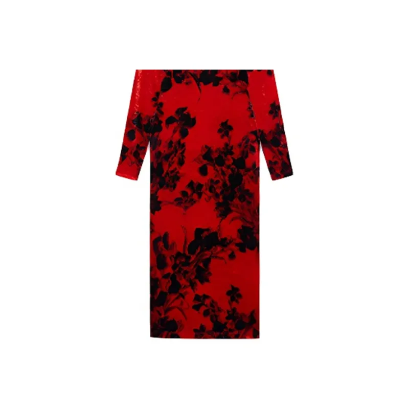 Balenciaga Long Sleeved Dresses Women's Red-3