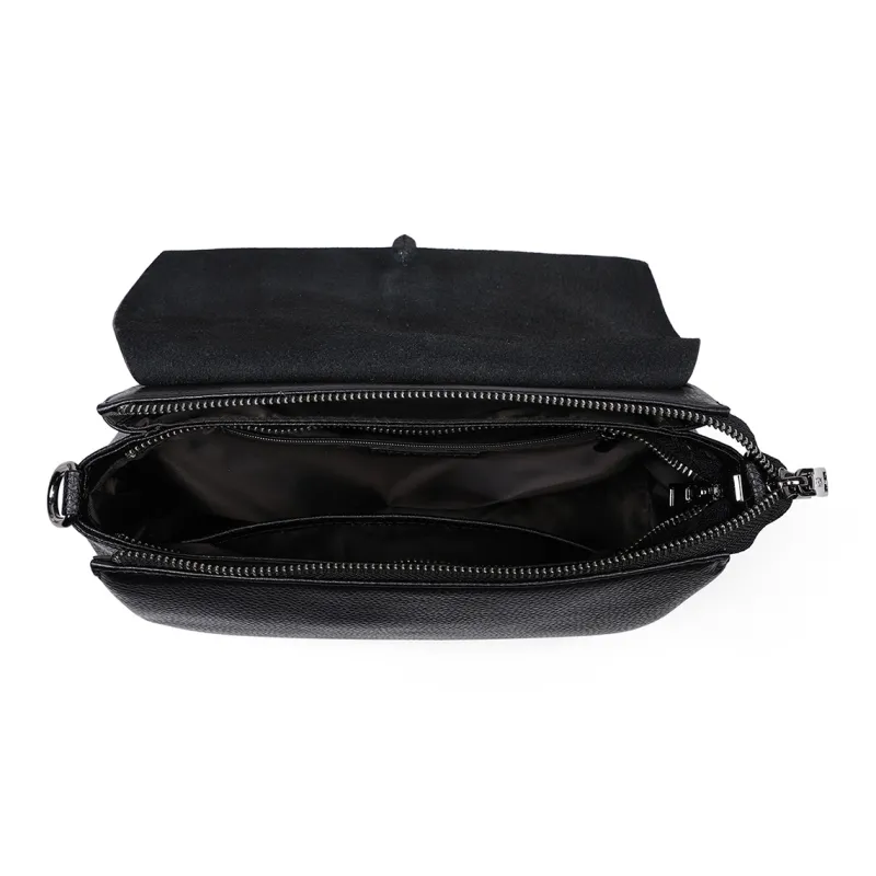 PT'SON Cow Leather Portable Crossbody Bag, Shoulder Bag Regular Women's Black-6