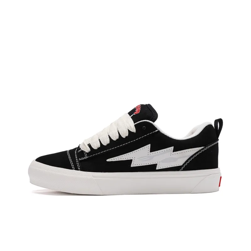 DUEPLAY Low Top Skateboard Shoes Unisex Black White-5