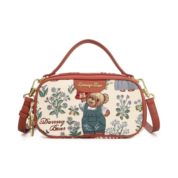 DANNYBEARJEANS Fabric Crossbody Cameras Handbag Unisex Bear Black/Bear White-0