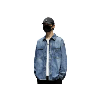 Tonlion Denim Jackets Unisex Medium Blue