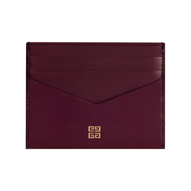 GIVENCHY Antigona Cow Leather Card Holder Women's Burgundy-0