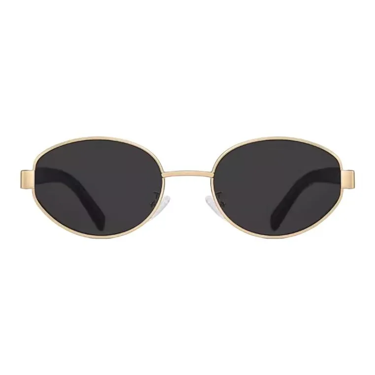 CAPONI Plate And Metal Oval Sunglasses Unisex Multicolor-3
