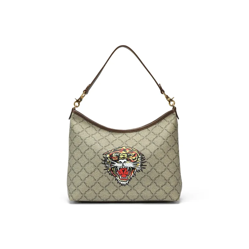 Ed Hardy PVC Shoulder Bag Regular Women's Khaki-0