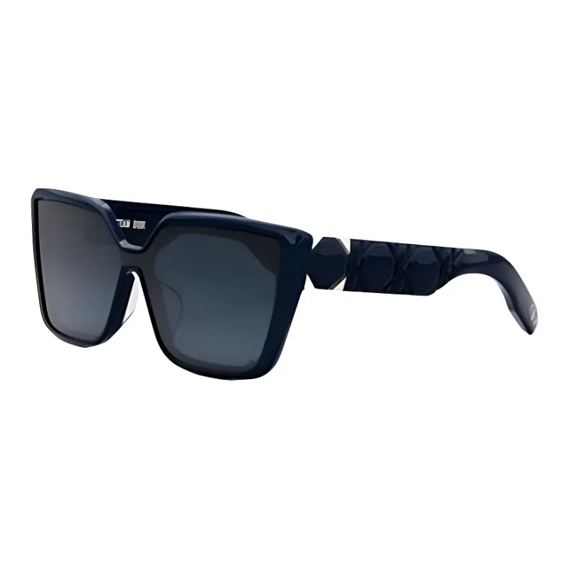 DIOR Plate Frame Irregular Shape Sunglasses Women's Dark Blue-0