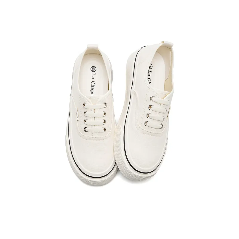 La Chapelle Low Top Canvas Shoes Women's Beige-1