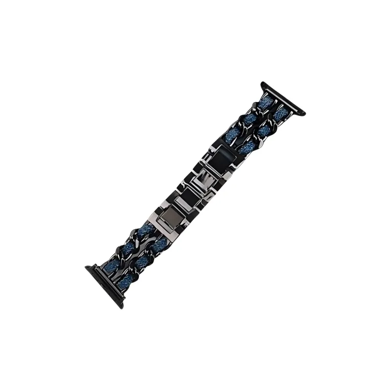 KVZUVUU Apple Compatibility Watch Band Metal, Denim Material-3