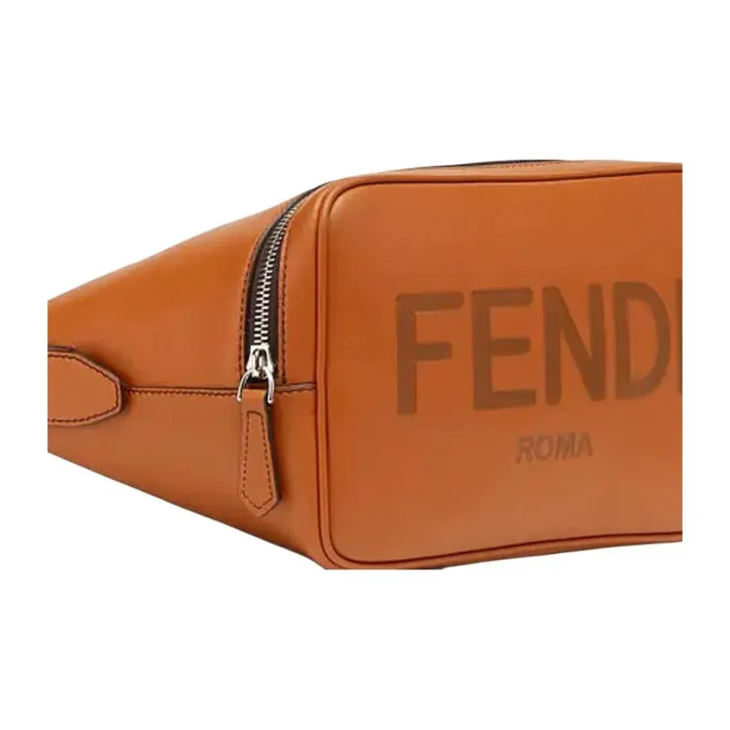 FENDI Leather Sling Bags One Shoulder Crossbody Fanny Pack Men's Brown-2