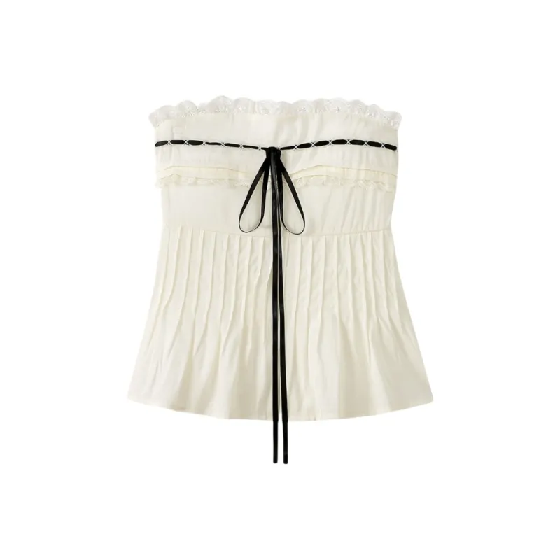YGPRW Strapless Tops Women's Apricot-0