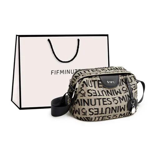 15 MINS Fabric Fanny Pack, Sling Bag, Shoulder Bag, Crossbody Bag Medium Size Women's Midnight Black