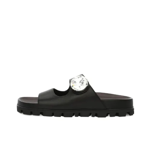 MIU MIU Slip Resistant Slide Slippers Women's Black