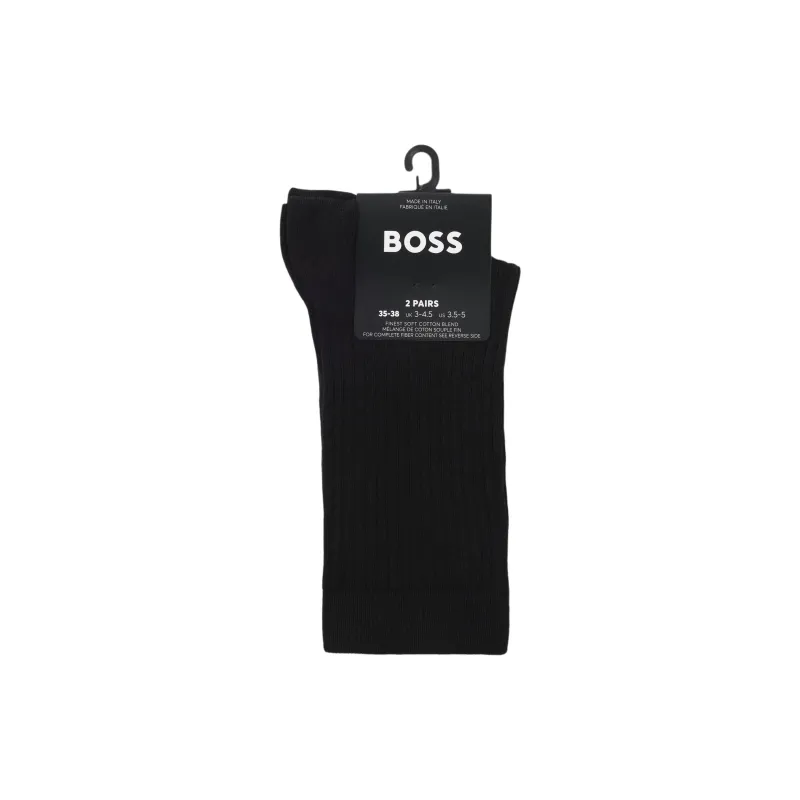 HUGO BOSS Mid Calf Socks Women's 2 Pack Black-1