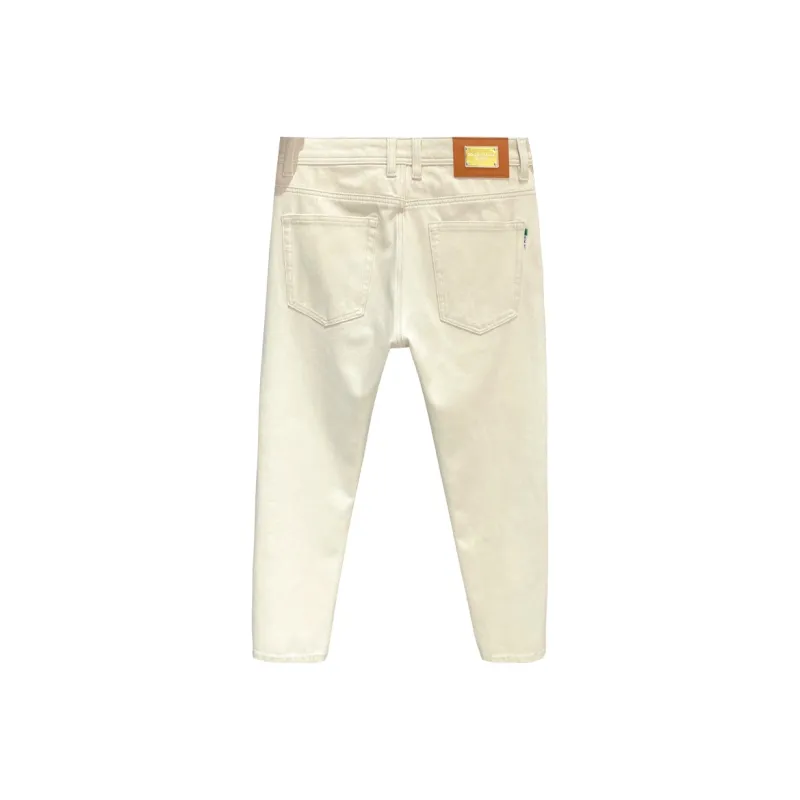 GUSHILANG Jeans Men Milk Khaki-1