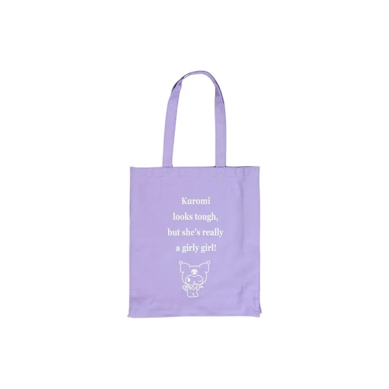 Sanrio Cotton Canvas Tote Bag, Shopping Bag, Shoulder Bag Women's Purple-1