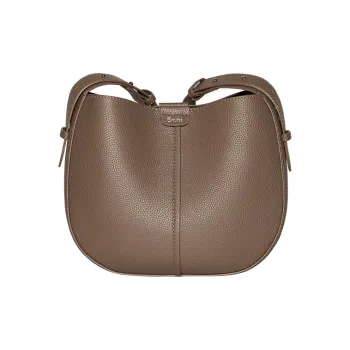 15 MINS Cow Leather Shoulder Bag Women's Mocha