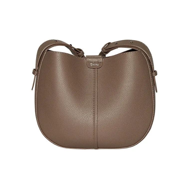 15 MINS Cow Leather Shoulder Bag Women's Mocha-0