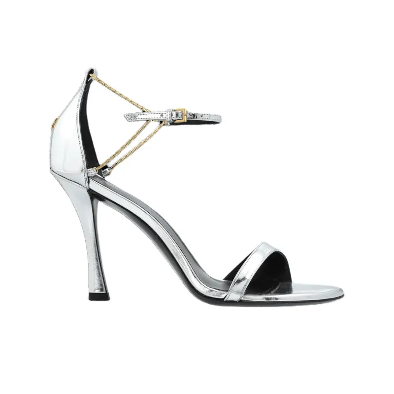Givenchy One Strap Sandals 11cm Women's Silver-1